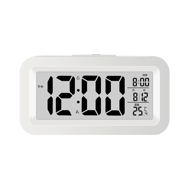 Square Alarm Clock Transparent Case Compact Digital Mini Bedroom Bedside Office Electronic Clock