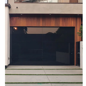 Porte de <span class=keywords><strong>garage</strong></span> panoramique moderne sans cadre en verre, étanche, électrique, à moteur automatique, en aluminium, pour villa immobilière - Product Image 2