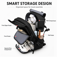Sac à dos de voyage extérieur personnalisé pour hommes avec doublure USB en polyester imperméable Sac à dos de basket-ball pour salle de sport et football Compartiment à chaussures