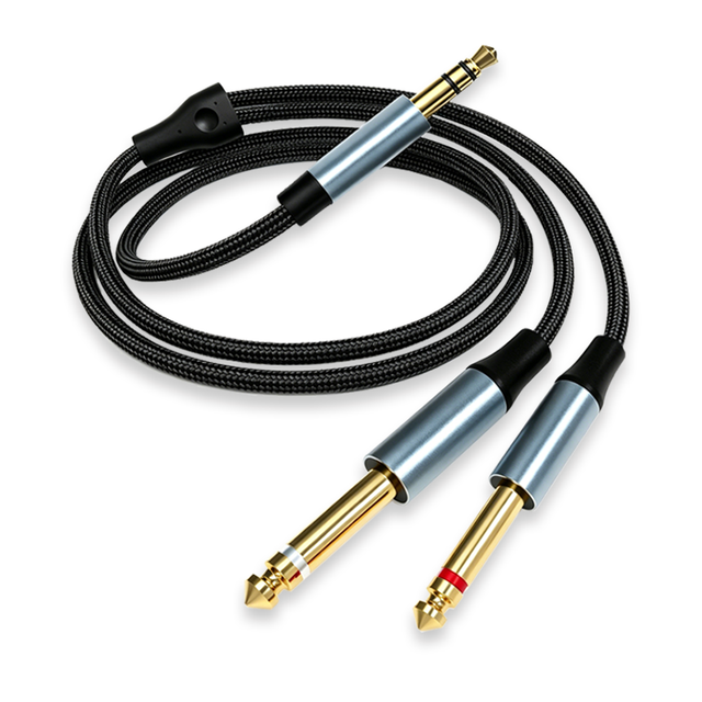 3.5mm to Dual 6.5mm AUX Audio Cable for Phone Laptop 6.35mm Tinned Copper 1-to-2 Splitter Cable for Professional Mixing Console