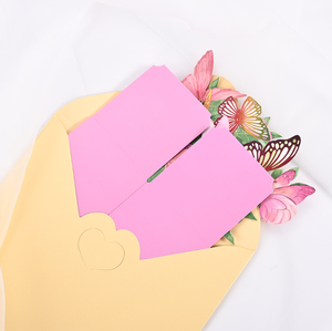 การ์ดอวย<span class=keywords><strong>พ</strong></span>รที่เขียนด้วยลายมือกล่อง3D วันเกิดรูปผีเสื้อดอกไม้3D ใหม่ - Product Image 2