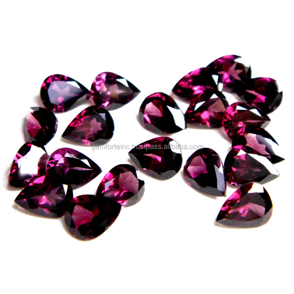 Venda quente Rosa Garnet Pear Cut Loose Gemstone 14X9MM 15X10MM Tamanho Alta Qualidade Preço Por Atacado Natural Rhodolite Garnet