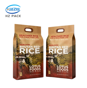 Sac d'emballage étanche 5 kg à quatre soudures latérales avec poignée en plastique pour riz, céréales et café en poudre - Product Image 6