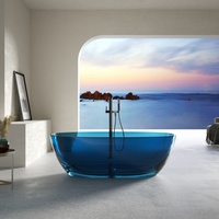 Baignoire en résine transparente de haute technologie, baignoire autoportante sur mesure de haute qualité, baignoire transparente