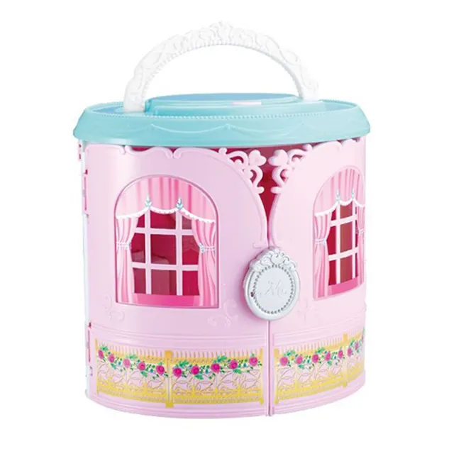 Mainan Kastil Portabel Anak Perempuan, Rumah Boneka Putri Interaktif untuk Anak Perempuan