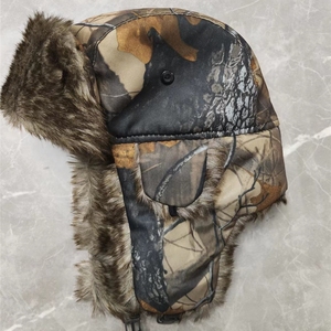 Camuflaje a prueba de viento gorra de caza de esquí ruso Ushanka Eskimo Bomber Ear Flap Trooper sombrero invierno Camo Trapper sombrero para hombres y mujeres - Product Image 5