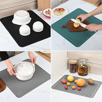 Tapis d'isolation de cuisine imperméable imprimé sur mesure, tapis de séchage de table, tapis de drainage d'évier en silicone pour comptoir et tiroir