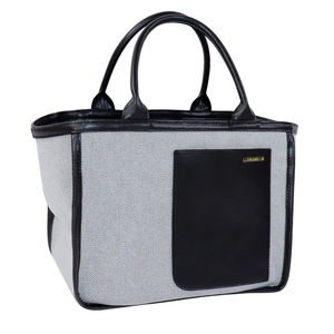 Sac à main unisexe vintage en toile et cuir microfibre écologique, fermeture ouverte, deux poignées, bandoulière amovible, 1-1,9 L, plage - Product Image 2