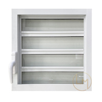 Fenêtres à persiennes en aluminium blanc sur mesure, avec verre transparent réglable