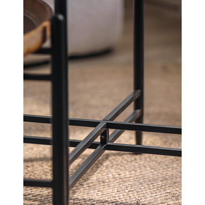 <span class=keywords><strong>Mesa</strong></span> de té <span class=keywords><strong>redonda</strong></span> de madera de granja rústica, diseño único, patas de hierro, sala de estar, centro, cama, mesita de noche, café - Product Image 3