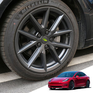 Cubierta de rueda para Tesla Model 3, <span class=keywords><strong>18</strong></span> <span class=keywords><strong>pulgadas</strong></span>, color negro mate, compatible con mejora (4 Uds.), estilo AMG, 2013-2018, Modelo 3 - Product Image 4