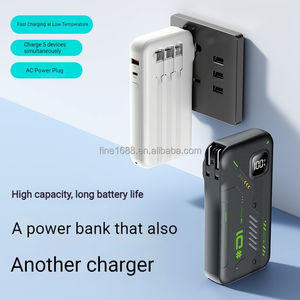 <span class=keywords><strong>DOM</strong></span>/OEM Nouvelle batterie Li-polymère avec prise secteur AC, 20000mAh, affichage numérique LED, charge rapide 22.5W, batterie externe avec 3 câbles - Product Image 2