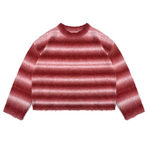 Benutzer definierte LOGO <span class=keywords><strong>Mohair</strong></span> <span class=keywords><strong>Sweater</strong></span> Herren Langarm Pullover mit Rundhals ausschnitt Strickwaren Winter Fuzzy Casual Jumper <span class=keywords><strong>Mohair</strong></span> Strick pullover - Product Image 3