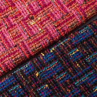 Tissu en polyester tweed tissé multicolore teint en fil pour vêtements, collection hiver 2026