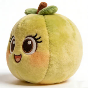 Peluche guava sphérique personnalisée, couleur jaune-vert pâle, avec coutures segmentées discrètes, jouet en peluche guava. - Product Image 2