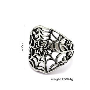 Anillo Unisex de Acero Inoxidable Estilo Vintage yunnique, Diseño de Telaraña, Regalo de Halloween, Joyería Retro con Patrón de Insectos - Product Image 5