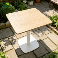 Nouvelle table de jardin en pierre frittée 70x70cm avec bord en aluminium, surface facile à nettoyer pour restaurant, café, mobilier extérieur