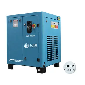 Compresor de aire de tornillo WZS, 7,5 kW, 10 hp, equipos industriales eléctricos silenciosos, compresor de aire Industrial