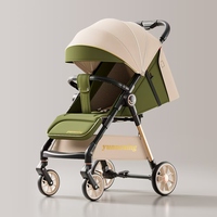 2025 Poussette bébé pliable légère avec auvent et roues antichoc-Poussette de voyage portable