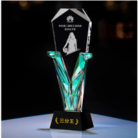 Trophées de récompense personnalisés en cristal K9 gravé de style antique, pour les entreprises, les sports, les MVP, avec boîte cadeau