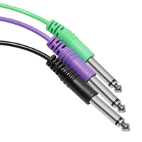 Câble Jack 6,35 mm TS Mâle vers 3,5 mm TS Mâle Coloré pour Microphone, Moniteur, Lecteur DVD, Gaine en PVC
