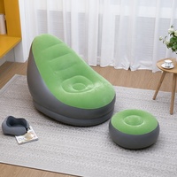 Canapé-lit gonflable de loisirs, chaise longue avec tabouret, pour loisirs