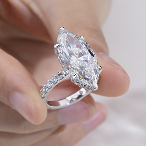 Messi Jewelry MSR-2117 18k Marquise Cut Lab Grown <b>Diamond</b> <b>Ring</b> Engagement <b>Ring</b> - Product Image 2