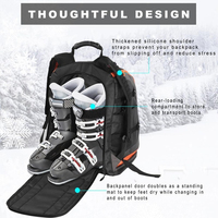 Sac à dos de voyage pour ski et snowboard, sac de transport robuste pour équipement de plein air, sac à bottes, organisateur d'équipement pour les sports d'hiver et les voyages