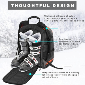 Sac à dos de voyage pour ski et snowboard, sac de transport robuste pour équipement de plein air, sac à bottes, organisateur d'équipement pour les sports d'hiver et les voyages - Product Image 2