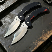 Couteau de poche d'extérieur en acier 8Cr13MoV avec manche G10, outil EDC, grand couteau pliant personnalisable pour le camping (OEM)