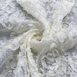 Toptan 3D Gül Çiçekli Tül Dantel Kumaş Premium Gül Kumaş Çiçek İşlemeli Kumaş File Dantel Malzemesi Gelinlik İçin - Product Image 5