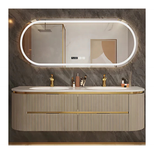 Mobile <span class=keywords><strong>Bagno</strong></span> in Alluminio Durevole a Prezzo Conveniente con Lavabo Doppio e Armadietto Portasciugamani - Product Image 3