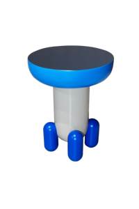 Table basse moderne en fibre de verre, petite taille, facile à transporter, plateau en verre - Product Image 5