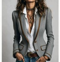 Veste de costume européenne et américaine, coupe ajustée pour femmes, manteaux de costume