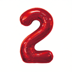 Party Love <b>Balloon</b> Number <b>2</b> Red 80cm Foil Helium Filled Party Decoration - Product Image 4