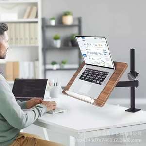 <b>Adjustable</b> Wooden Laptop Stand Desktop Computer Holder Rotatable <b>Office</b> <b>Desk</b> Organizer For Laptops - Product Image 3