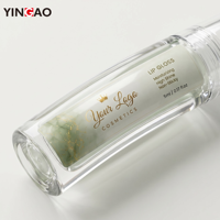 Autocollants prédécoupés Yingao avec logo personnalisé, autocollants en vinyle imperméables pour marque cosmétique, impression d'étiquettes pour emballages de gloss à lèvres