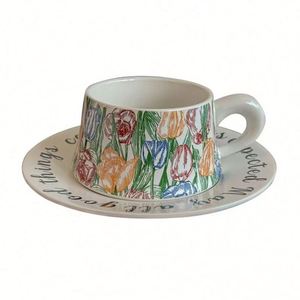 Juego de Taza y Platillo con Diseño Moderno, Taza de Café de Cerámica, Taza para Latte, Decoración para el Hogar - Product Image 3