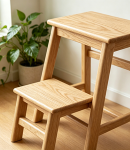 Silla de Comedor con Respaldo en Arco de Roble Natural, Asiento Acolchado de PU Negro Brillante Impermeable, Patas Cónicas de Madera Maciza, Silla Minimalista para Cocina - Product Image 3