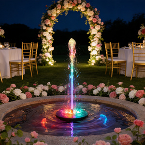 Pompe à <span class=keywords><strong>fontaine</strong></span> solaire flottante 8 LED 3500K blanc chaud IP65 avec batterie de secours pour bassin de <span class=keywords><strong>jardin</strong></span>, bain d'oiseaux, décoration extérieure de patio - Product Image 1