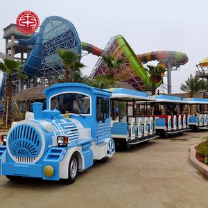 <span class=keywords><strong>Tren</strong></span> Eléctrico sin Rieles para Exteriores, para Adultos y Niños, 18-24 Pasajeros, Velocidad de 8 km/h, Uso Comercial - Product Image 4