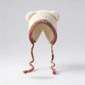 <span class=keywords><strong>Bonnet</strong></span> d'hiver unisexe en tricot doux et moelleux avec oreilles d'ours, pompons bouclés, 100% acrylique, idéal <span class=keywords><strong>pour</strong></span> le ski - Product Image 3