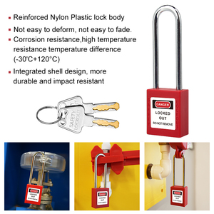 <span class=keywords><strong>Candado</strong></span> de seguridad industrial de 76 mm con grillete de acero, llave maestra, bloqueo y etiquetado, de nylon compuesto de color personalizado, con llave igualada - Product Image 4