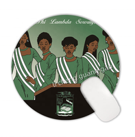 Tapis de souris rond personnalisé Chi Eta Phi Rho Sorority, base en caoutchouc antidérapante, accessoires informatiques, vente chaude