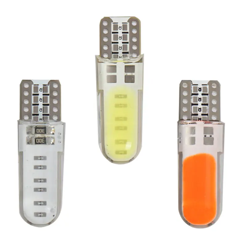 12V T10 COB 12Smd Led Auto Interior Bulb White Led Car Side Wedge Light Bulbs License Lamp Ice Blue Yellow Red 6000K