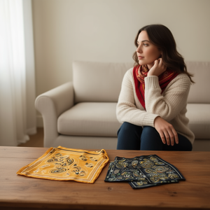 Foulard Quadrato 70x70cm con Stampa Paisley, Accessorio Moda per Uomo e Donna - Product Image 3