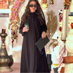 Abaya Musulmana de Primavera, Nueva Moda Urbana, Diseño Floral, Amplia, de Poliéster, Secado Rápido y Transpirable, para Bodas - Product Image 3