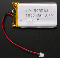Baterai Isi Ulang Li-poly 1200mah 503562 3.7v Dengan Konektor PCM PCB untuk Tester, GPS, Speaker, Earphone Nirkabel