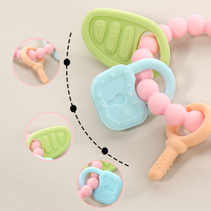Vente en gros de anneaux de dentition sensoriels en silicone doux et lisses sans BPA, anneaux de dentition à mâcher pour bébés - Product Image 2
