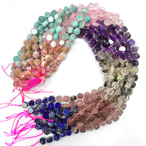 Cuentas sueltas de gemas multicolores de 9x5mm, cuentas hexagonales para pulsera DIY, collar, fabricación de joyas - Product Image 6